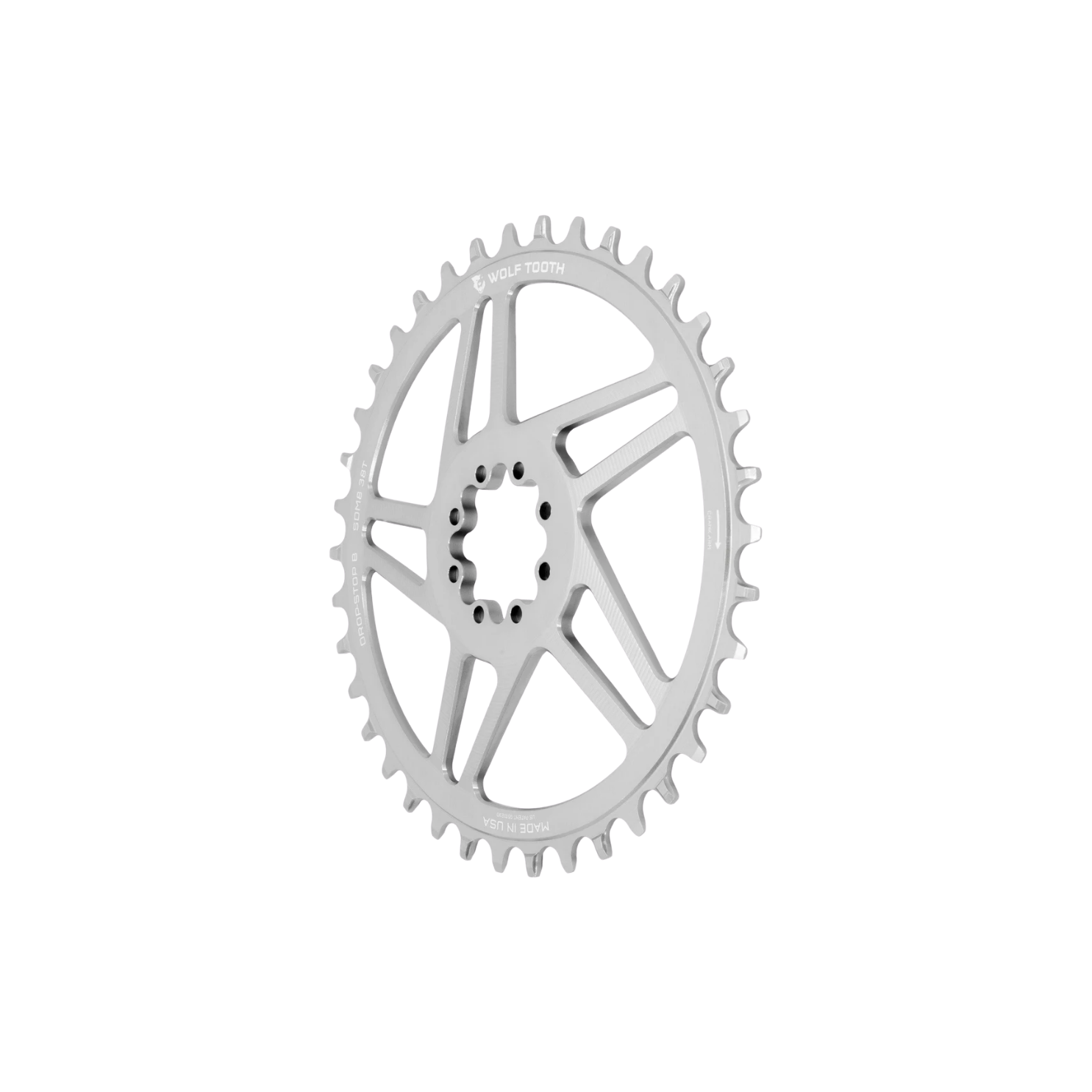 Wolf Tooth Direct Mount Chainrings for SRAM 8-bolt Crank - Raw Silver