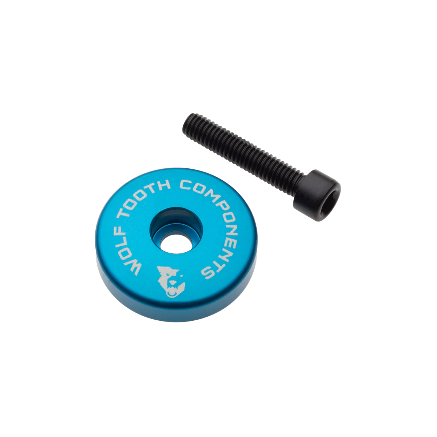 Wolf Tooth Ultralight Stem Cap with Integrated Spacer - Blue