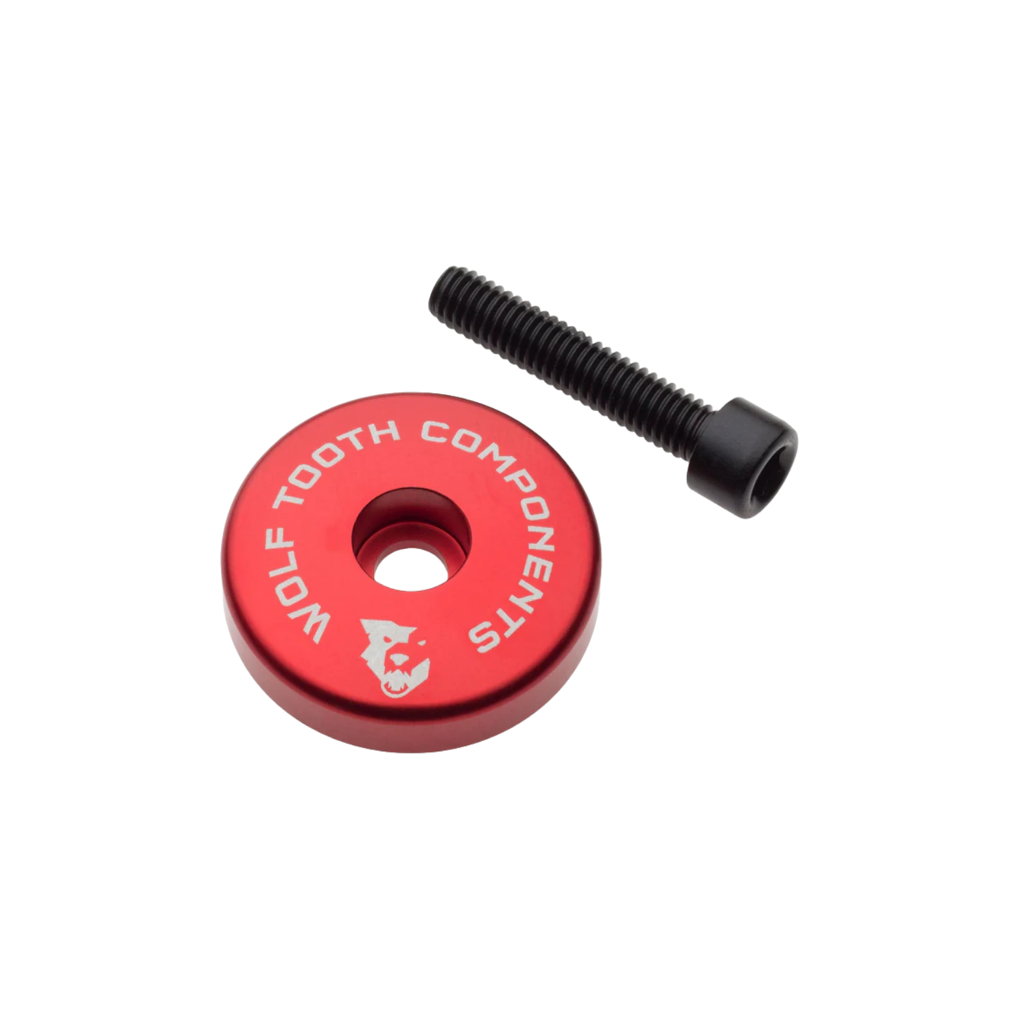 Wolf Tooth Ultralight Stem Cap with Integrated Spacer - Red