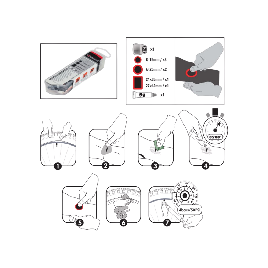Zefal Repair Kit - Universal+ W Tyre Levers
