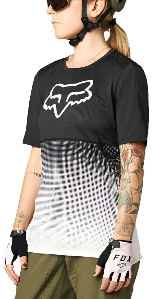 Fox WOMENS FLEXAIR SS JERSEY - Black/Pink Side front