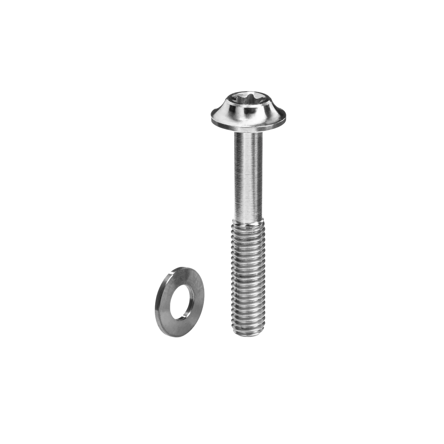 absoluteBLACK Titanium Flat Mount Caliper Bolt with Ultra-Low Friction Washer - Grey