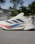 Adidas Adizero Boston 12 - Core White/Dark Blue/Pure Ruby