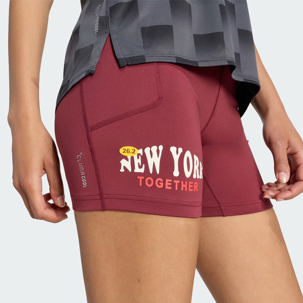 Adidas Adizero Womens NYC Running Leggings - Maroon