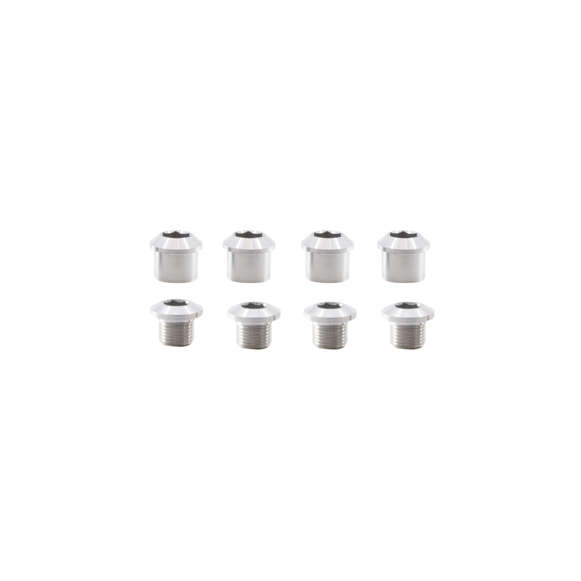ALUGEAR 7mm Nuts and 6.5mm Bolts (4 pieces) - Silver