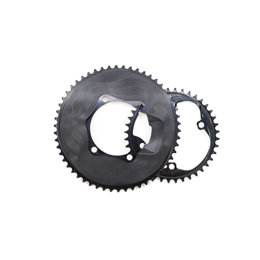 ALUGEAR 2x 12 Speed Chainring Set for Shimano (110 BCD 4-bolt Asymmetric) - Black