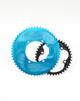 ALUGEAR 2x 12 Speed Chainring Set for Shimano (110 BCD 4-bolt Asymmetric) - Blue