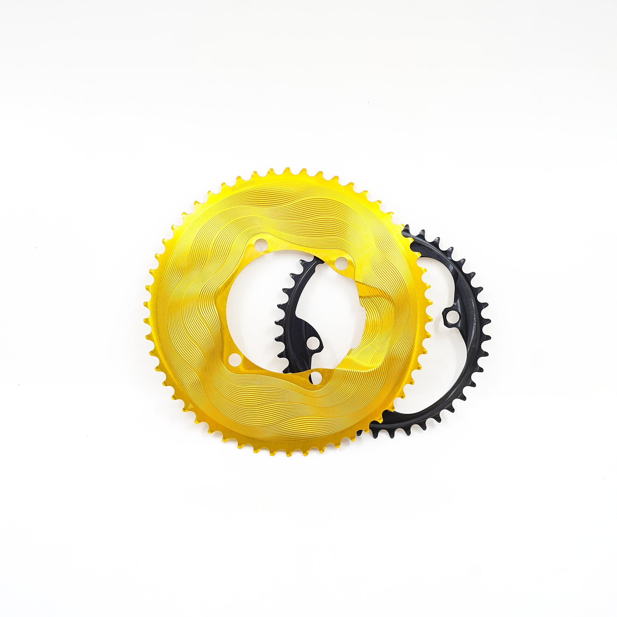 ALUGEAR 2x 12 Speed Chainring Set for Shimano (110 BCD 4-bolt Asymmetric) - Gold