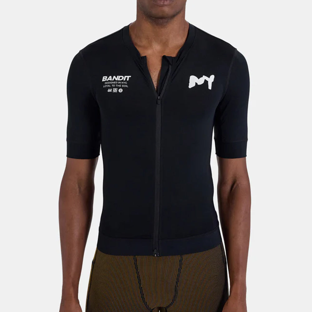 Bandit Running Ares Two-Way Zip Performance Tee - Black