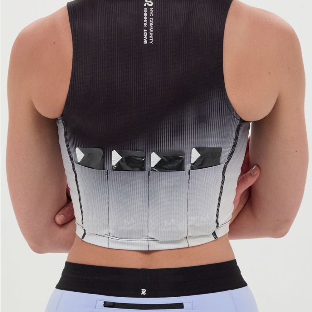 Bandit Running Ares™ Zip Front Race Crop - Black Gradient