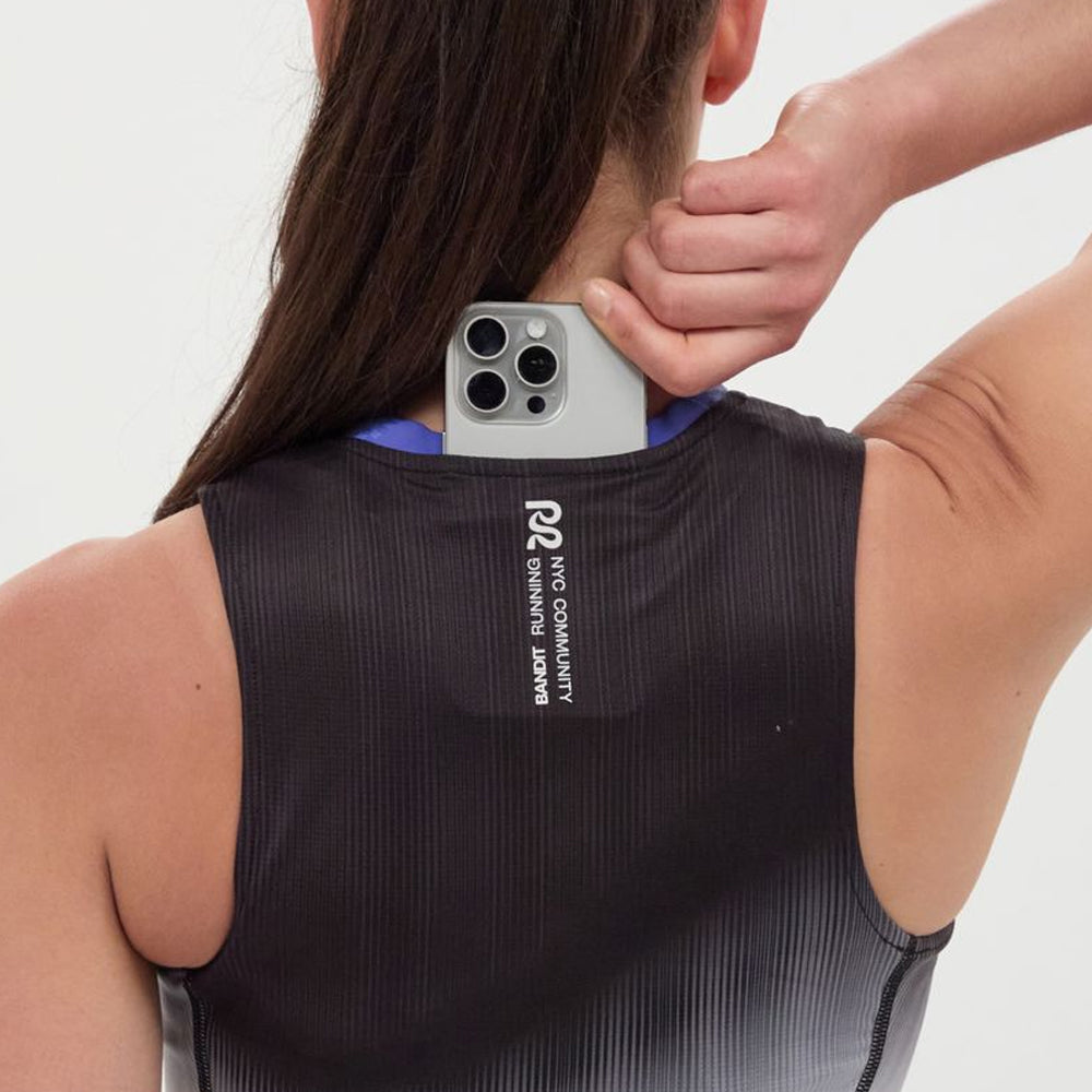 Bandit Running Ares™ Zip Front Race Crop - Black Gradient