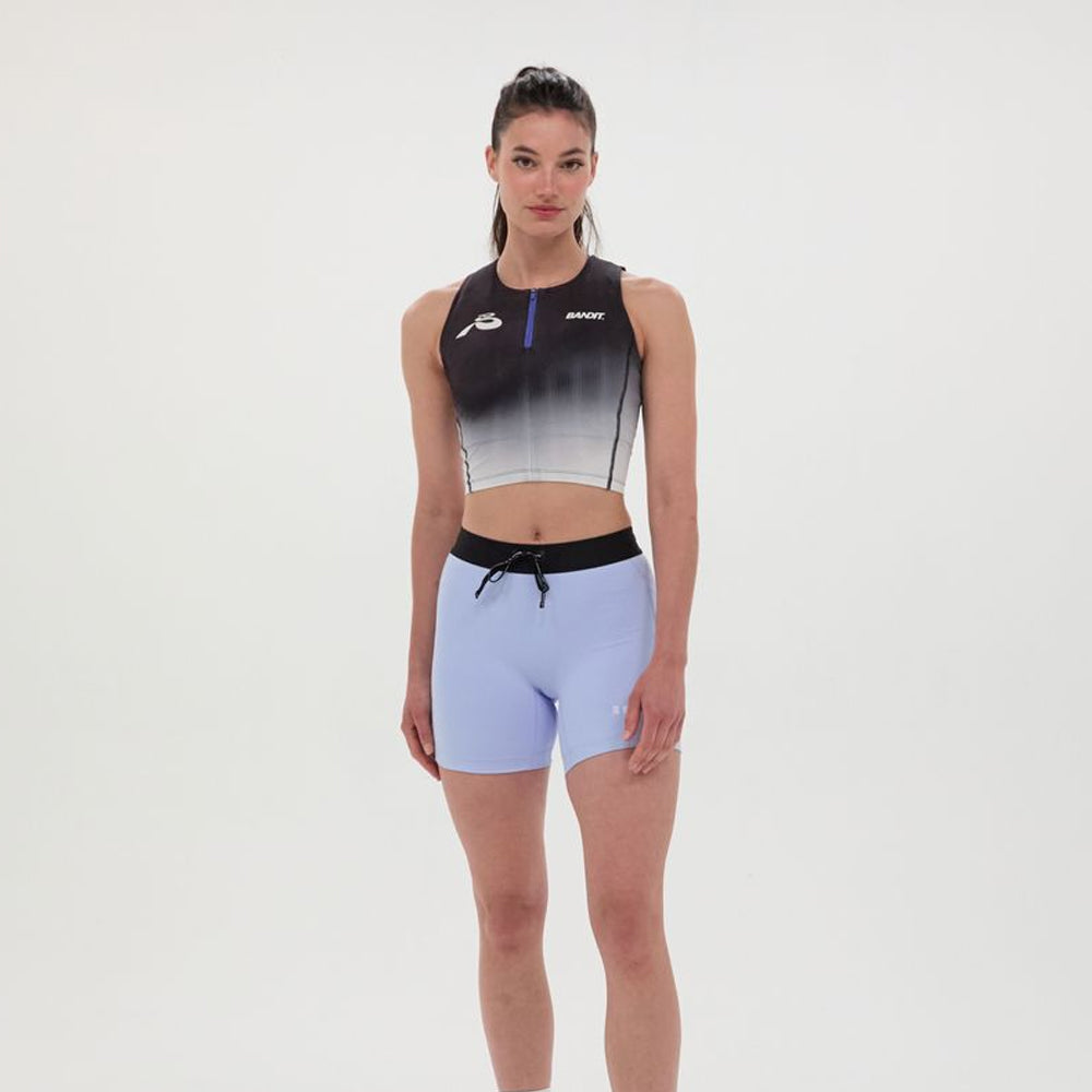 Bandit Running Ares™ Zip Front Race Crop - Black Gradient