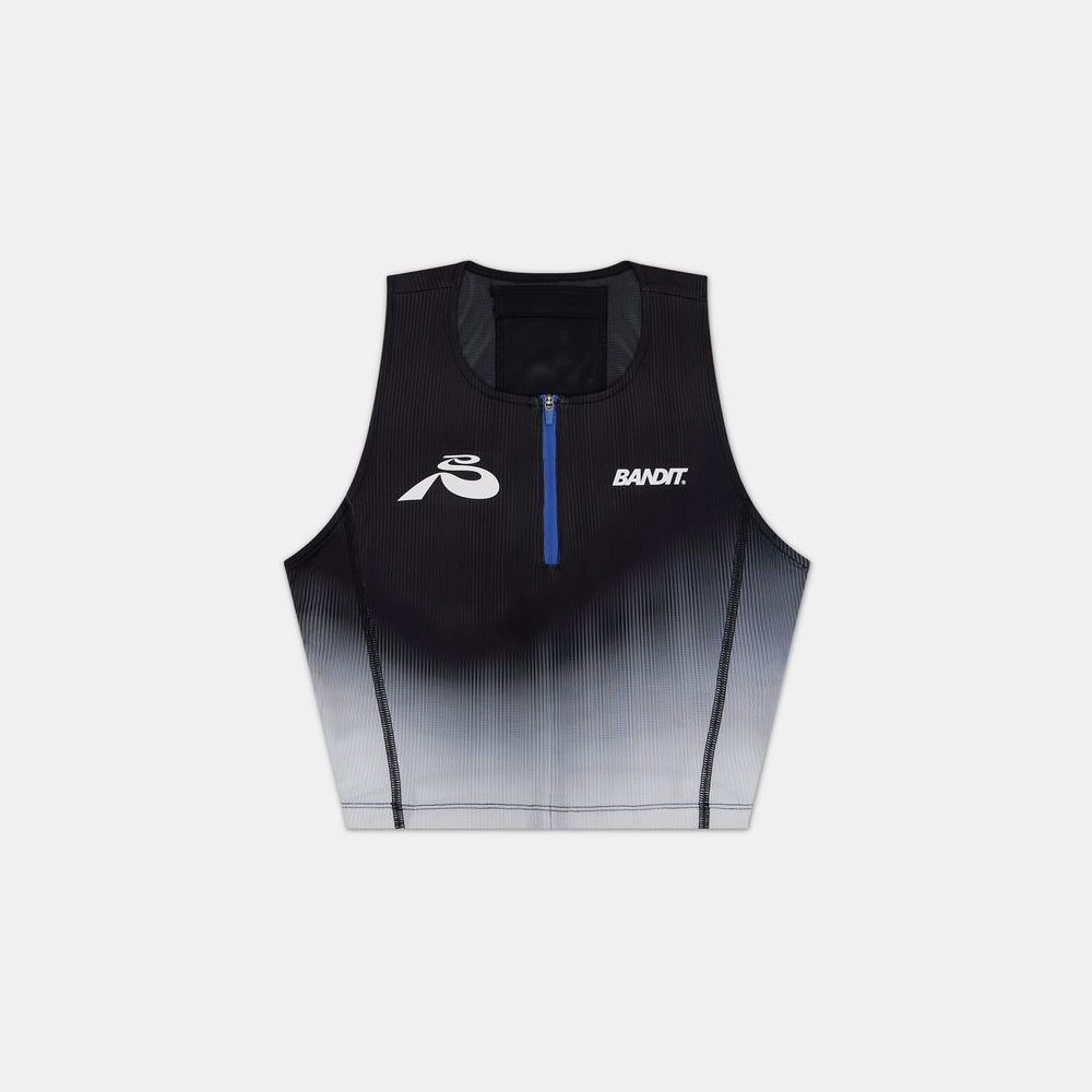 Bandit Running Ares™ Zip Front Race Crop - Black Gradient