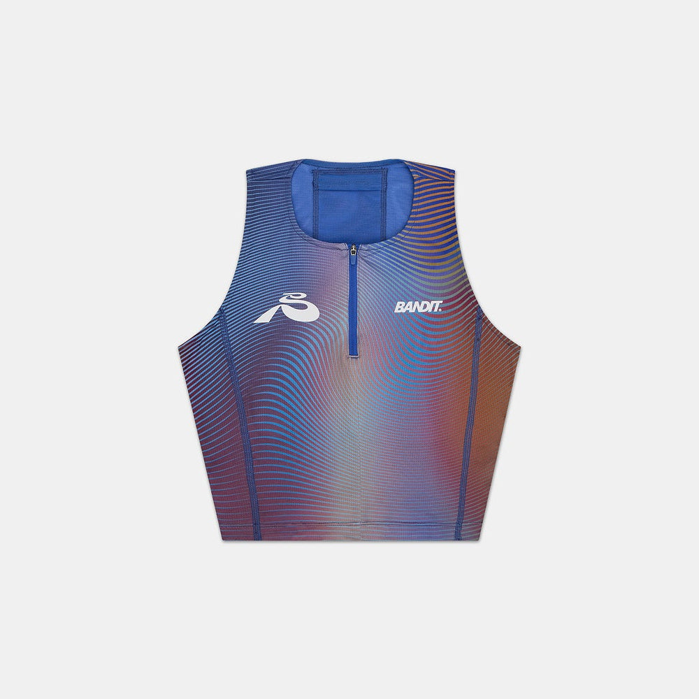 Bandit Running Ares™ Zip Front Race Crop - Gradient Rust/Multi