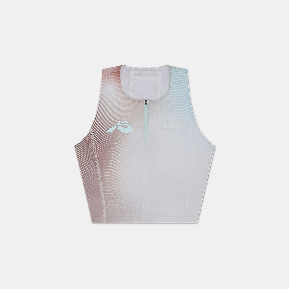Bandit Running Ares™ Zip Front Race Crop - Minty Blue Gradient