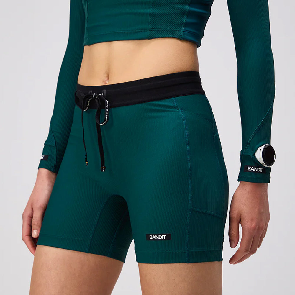 Bandit Running Cadence 5&quot; Women&#39;s Compression Shorts - Pine