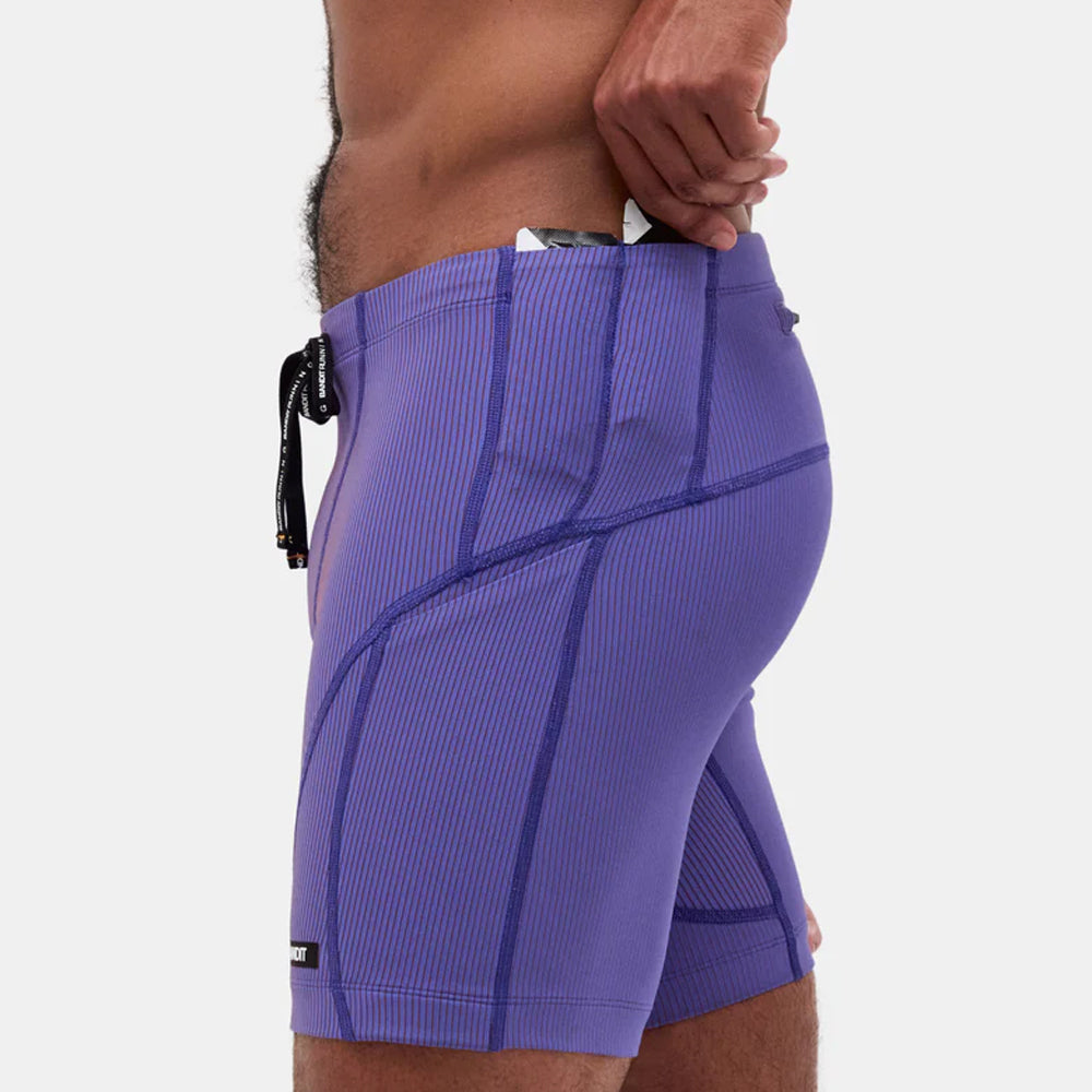 Bandit Running Cadence 7 Pocket Quarter Tights - Deep Peri Blue/Rust