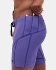 Bandit Running Cadence 7 Pocket Quarter Tights - Deep Peri Blue/Rust