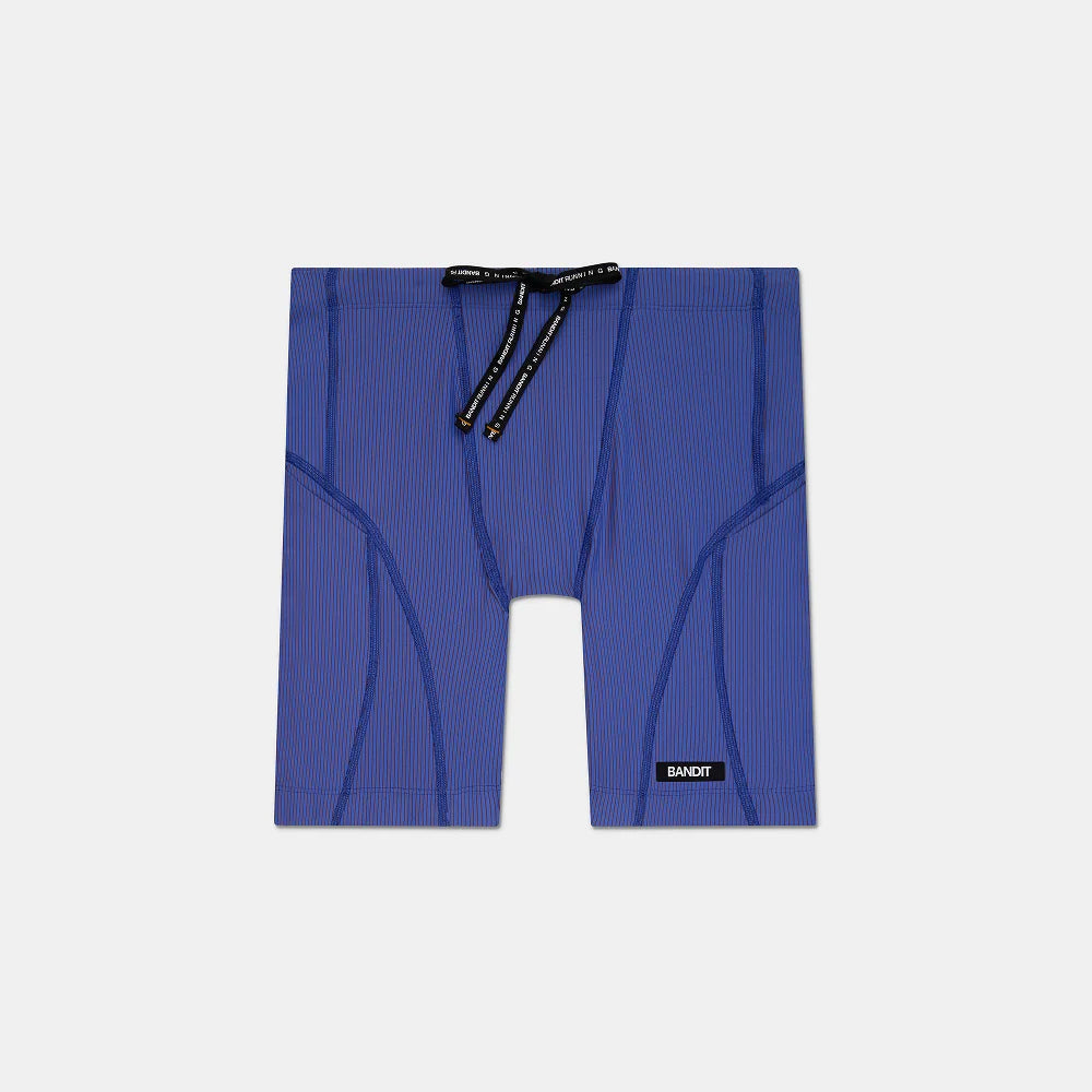 Bandit Running Cadence 7 Pocket Quarter Tights - Deep Peri Blue/Rust