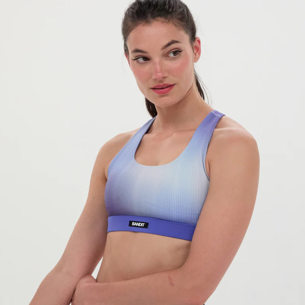Bandit Running Cadence™ Scoop Neck Run Bra - Deep Peri Blue Gradient