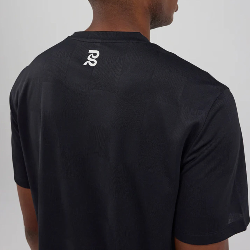 Bandit Running Cheque Jacquard Short Sleeve Tee - Black