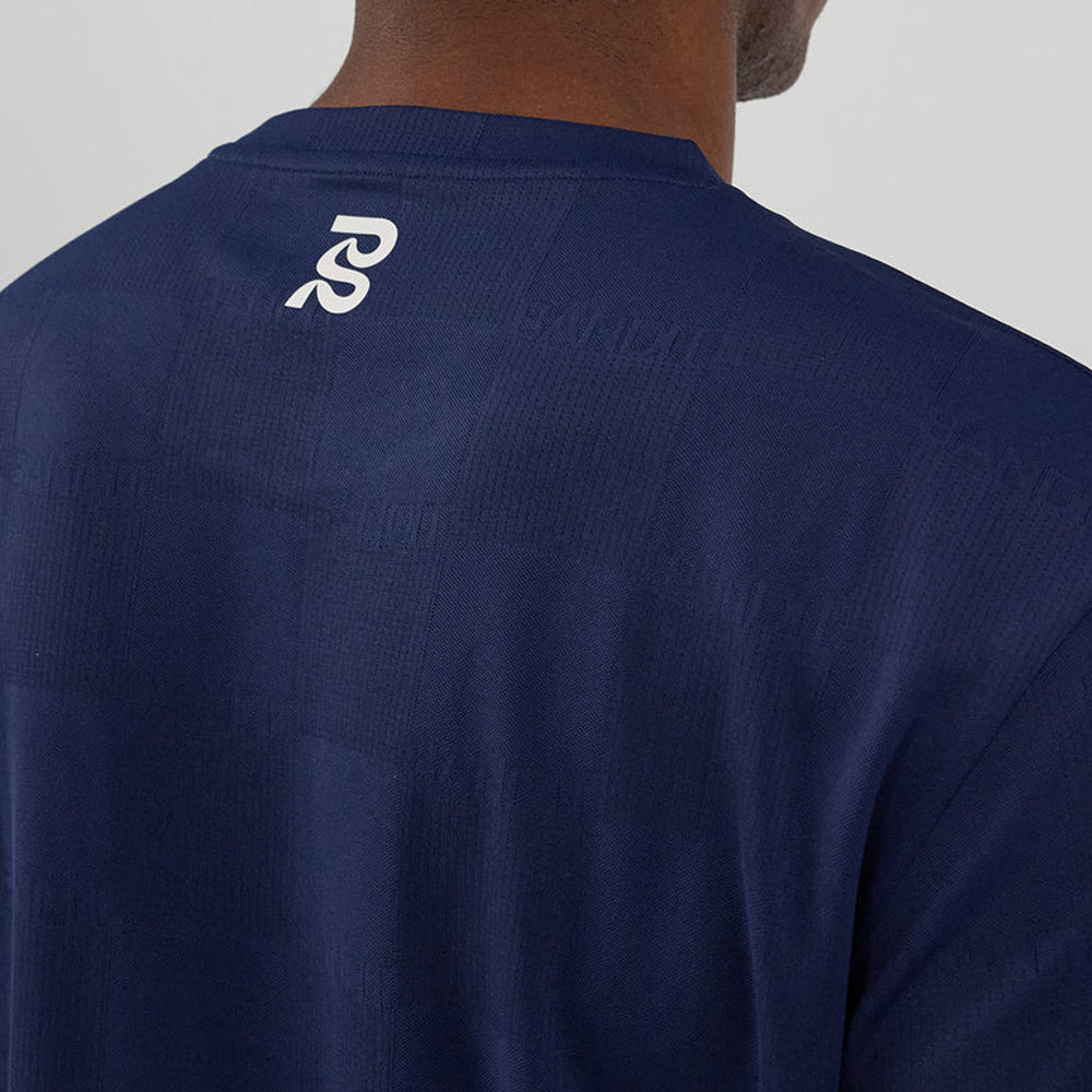 Bandit Running Cheque Jacquard Short Sleeve Tee - NY Navy