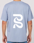 Bandit Running Current Tee - Smokey Blue with White