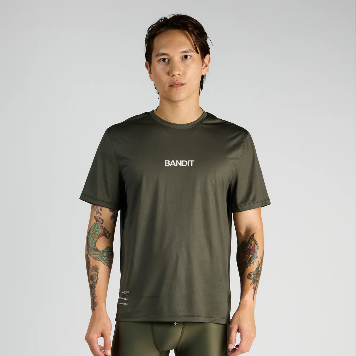 Bandit Running Drift &quot;Into the Distance&quot; Performance Tee - Olive