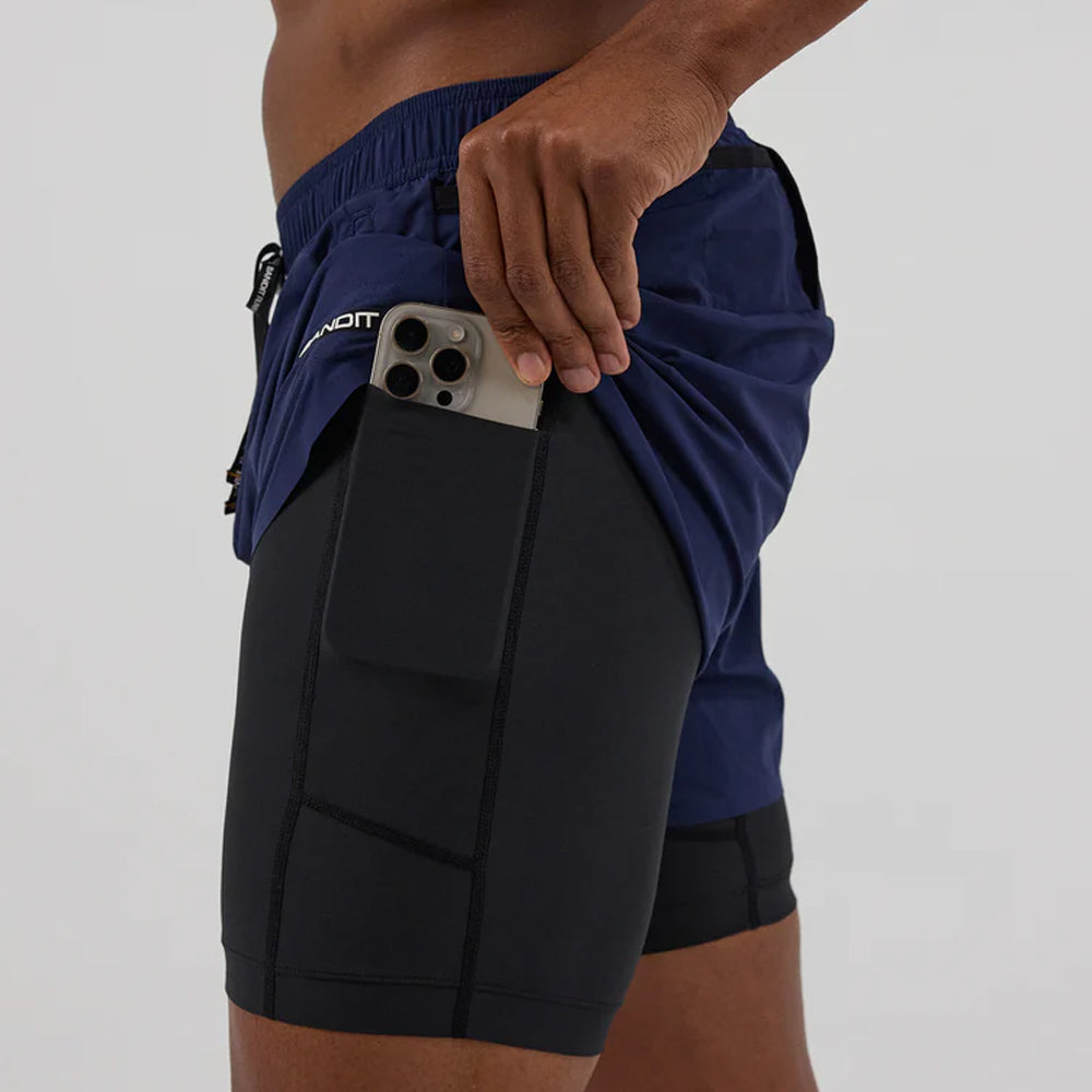 Bandit Running Engineered Vento Duo Distance Short - NY Navy
