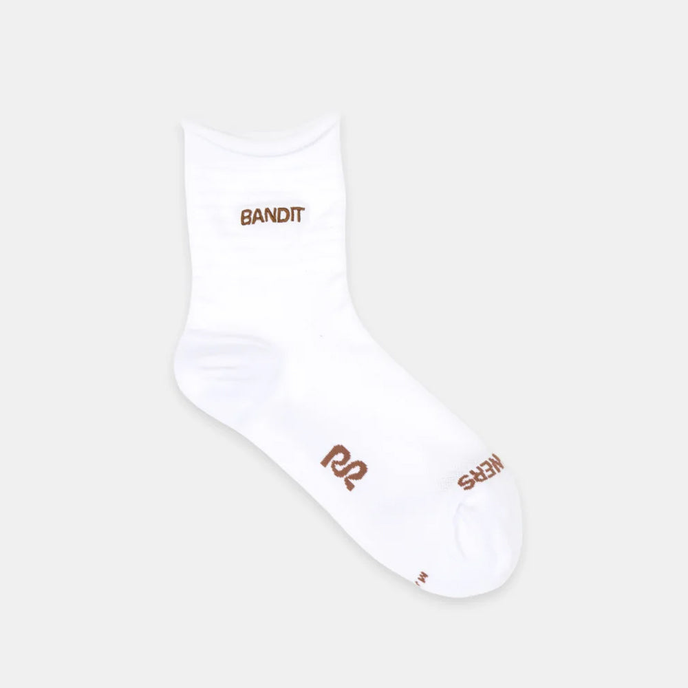 Bandit Running Grid Knit Run Socks - 2 Pack - White/Baked Clay