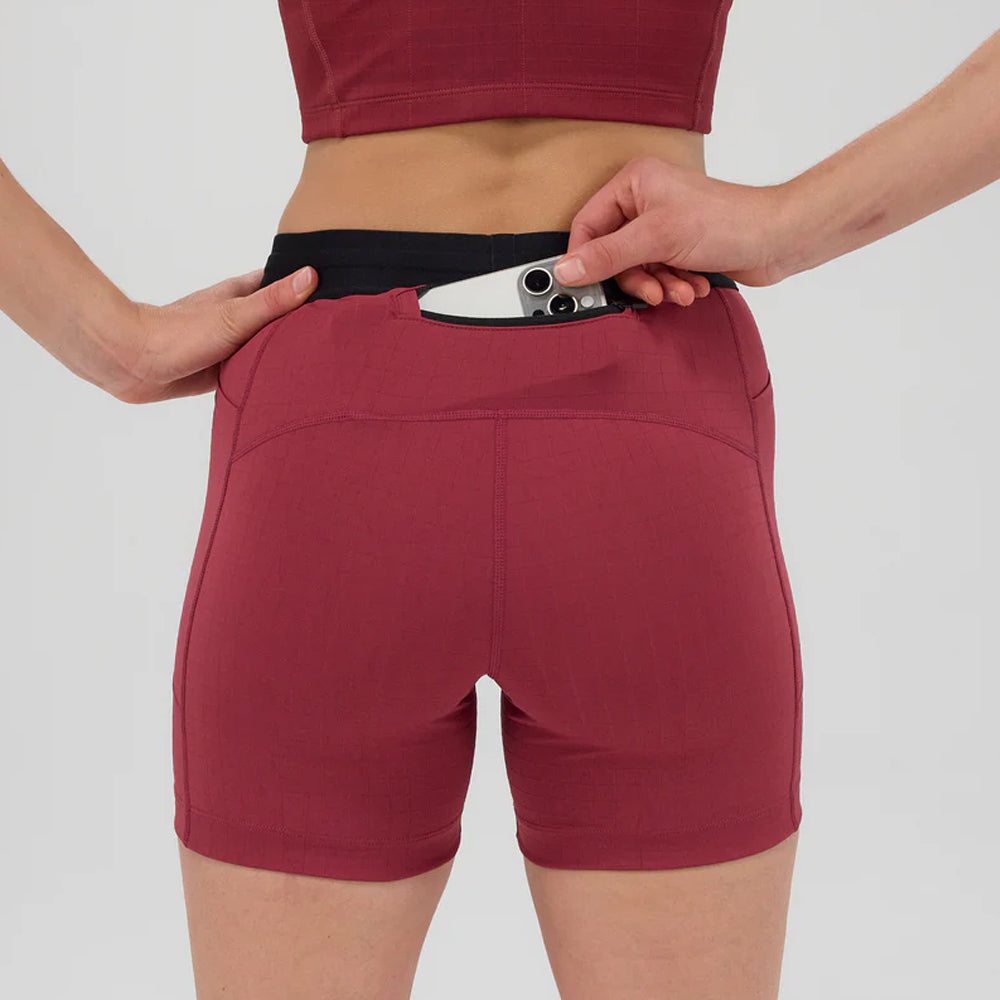 Bandit Running Gridlock 5" Womens Compression Short - Berry