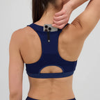 Bandit Running Gridlock Scoop Neck Run Bra - NY Navy