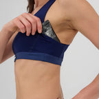 Bandit Running Gridlock Scoop Neck Run Bra - NY Navy