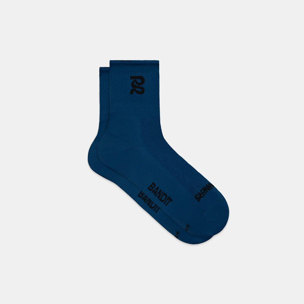 Bandit Running Lite Run™ Ribbed Quarter Socks - Aegean - 2 Pack