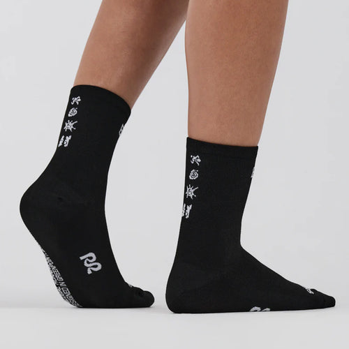 Bandit Running Lite Run™ Spring Motif Quarter Socks - Black/White - 2 Pack