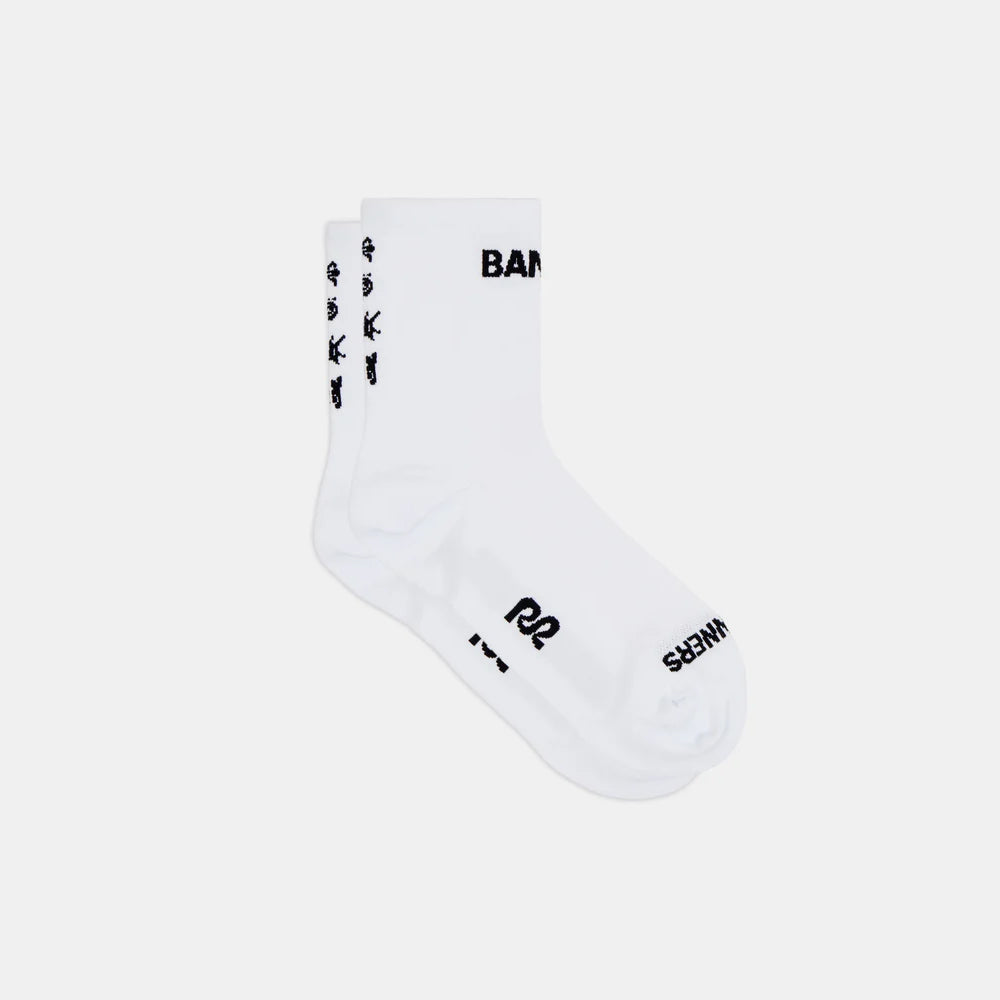 Bandit Running Lite Run™ Spring Motif Quarter Socks - White/Black - 2 Pack