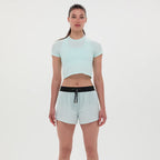 Bandit Running Mercury Seamless Womens Crop Tee - Minty Blue