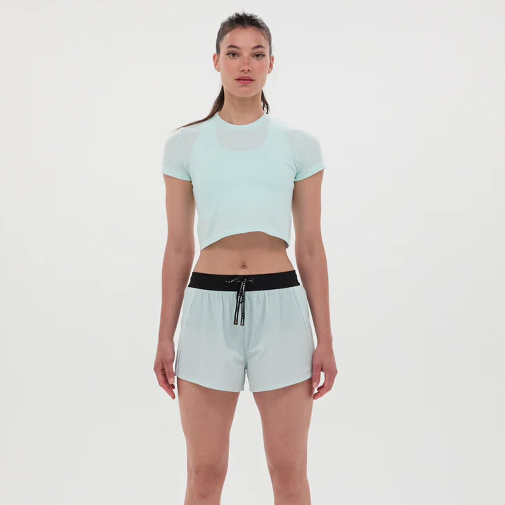Bandit Running Mercury Seamless Womens Crop Tee - Minty Blue