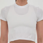 Bandit Running Mercury Seamless Womens Crop Tee - White
