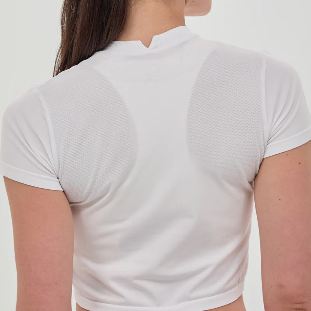 Bandit Running Mercury Seamless Womens Crop Tee - White