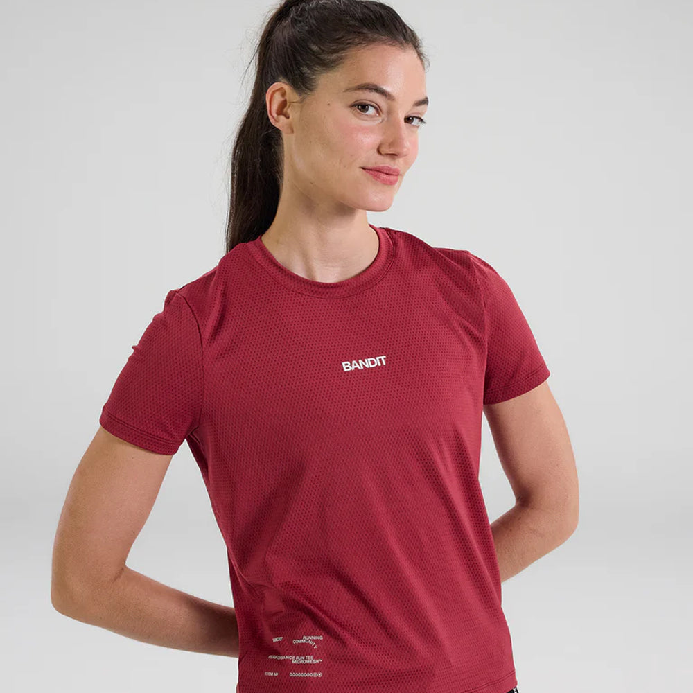 Bandit Running Micromesh Womens Run Tee - Berry