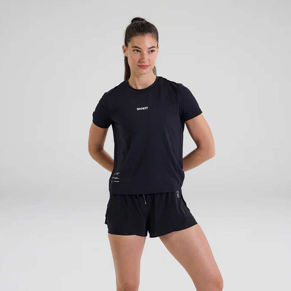 Bandit Running Micromesh Womens Run Tee - Black