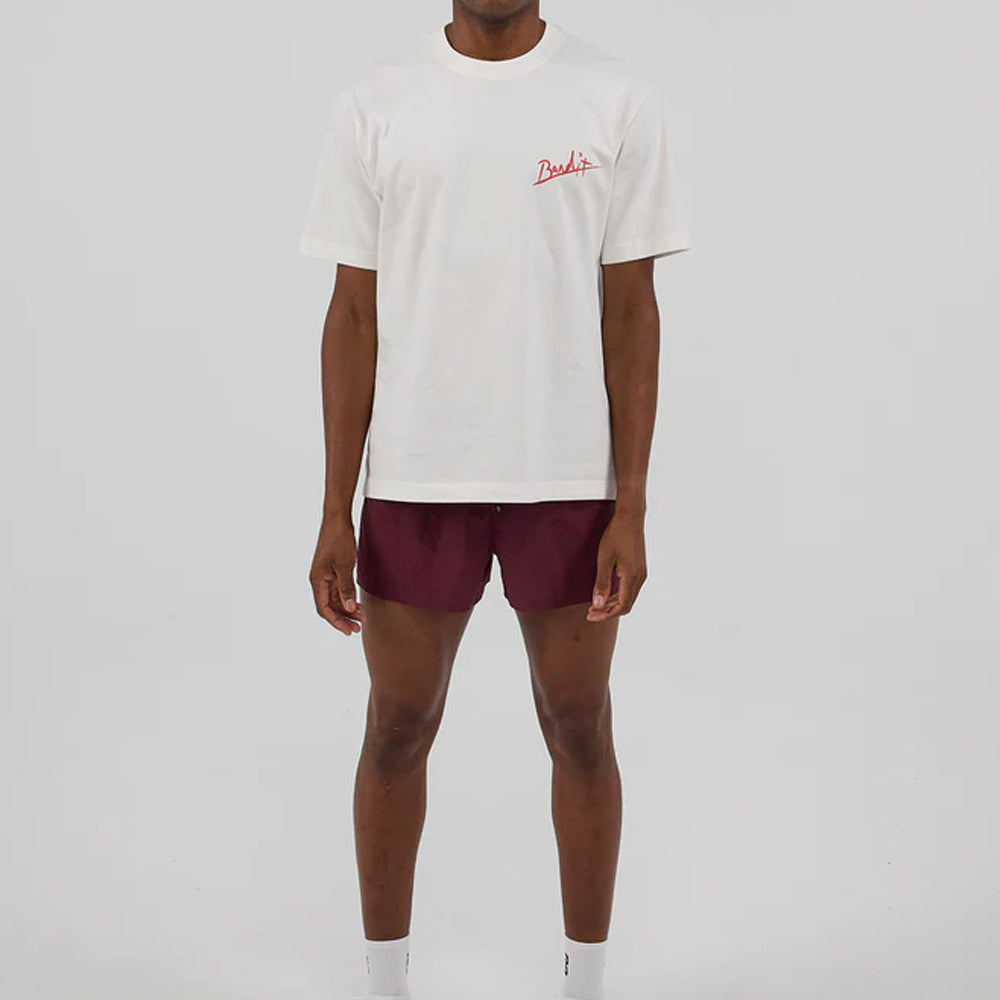 Bandit Running Painted Flower Cotton Tee - White