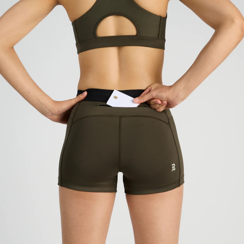 Bandit Running Stamina 3&quot; Women&#39;s Compression Shorts - Olive