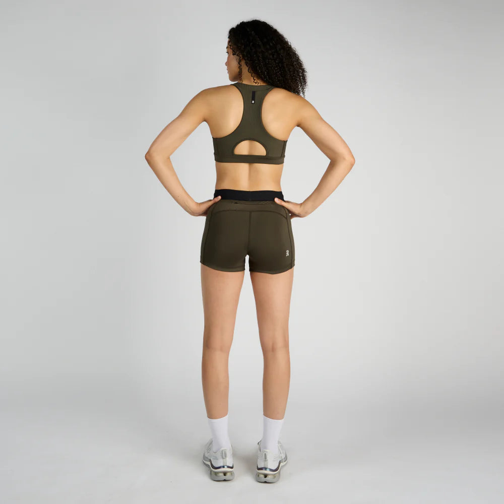 Bandit Running Stamina 3&quot; Women&#39;s Compression Shorts - Olive