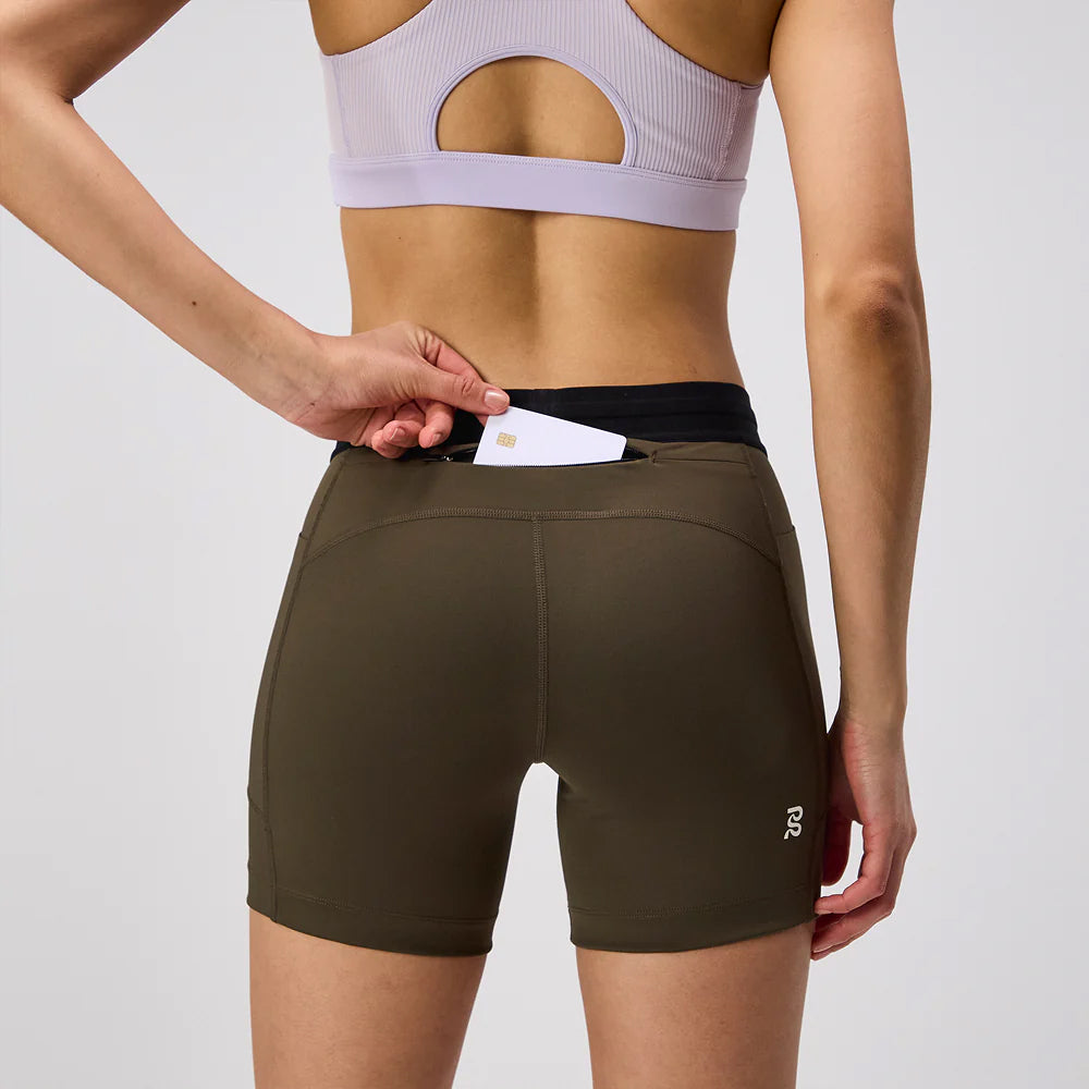 Bandit Running Stamina 5" Women's Compression Shorts - Dark Fatigue
