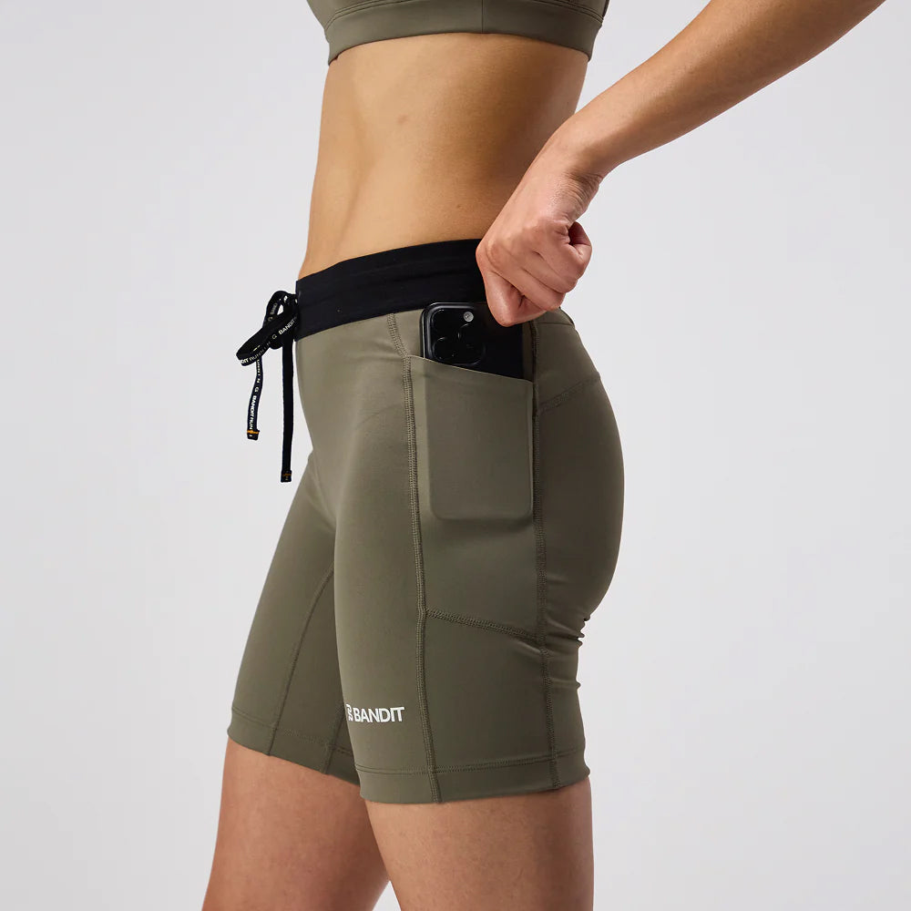 Bandit Running Stamina 7" Women's Compression Shorts - Fatigue