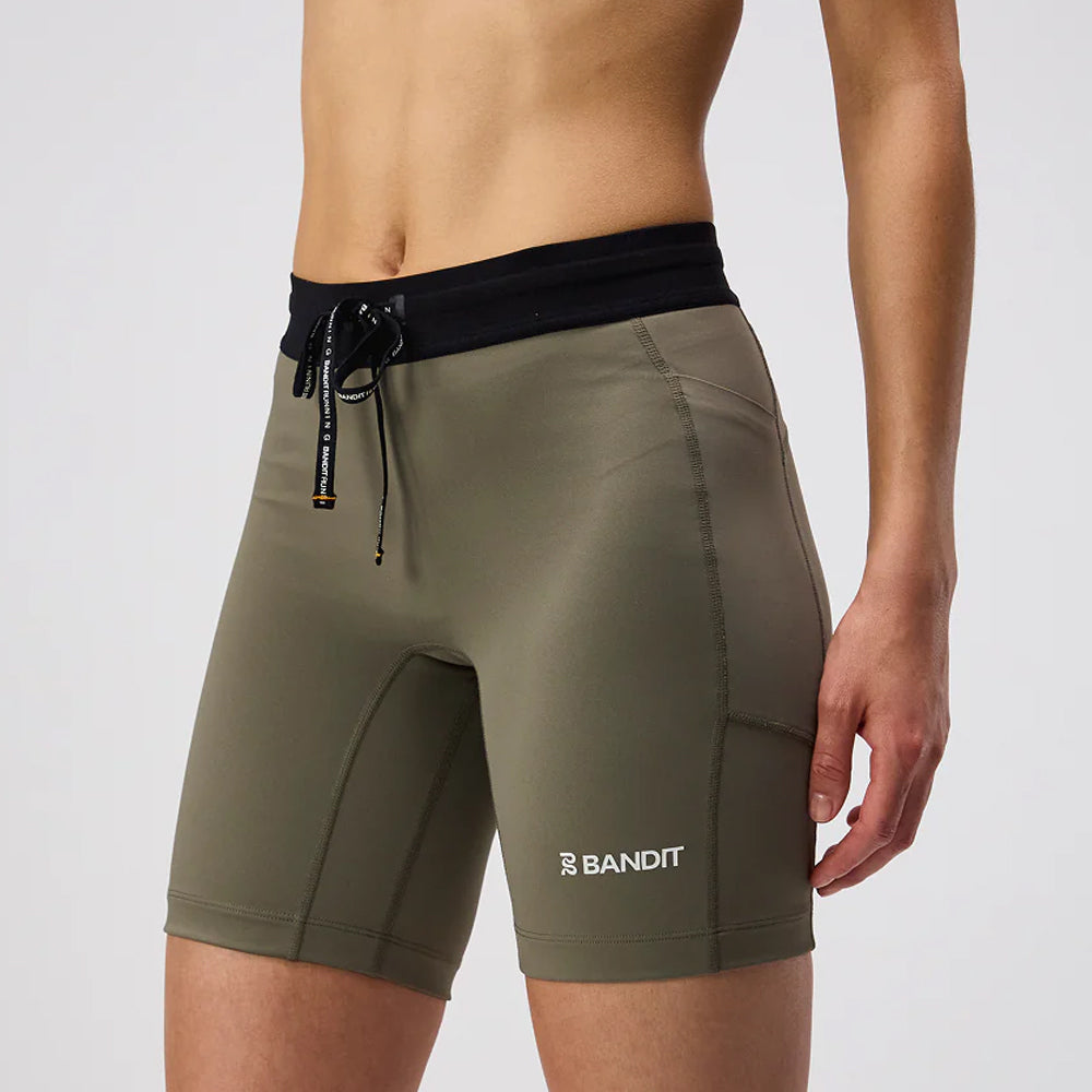 Bandit Running Stamina 7&quot; Women&#39;s Compression Shorts - Fatigue