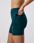 Bandit Running Stamina High Waist 5" Women's Compression Shorts - Pine