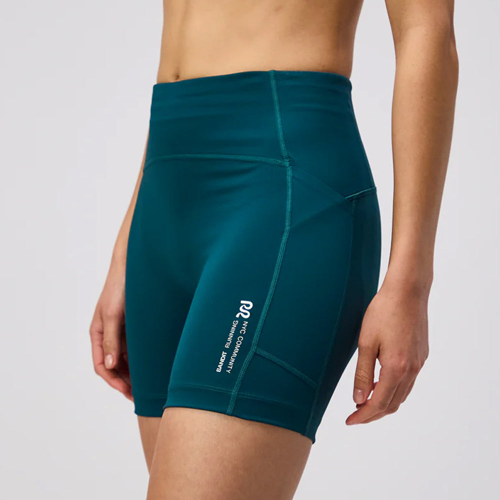 Bandit Running Stamina High Waist 5&quot; Women&#39;s Compression Shorts - Pine